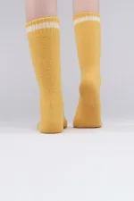 Chaussettes thermiques douces et moelleuses pour femmes, jaune foncé, de marque égyptienne