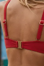 Mısırlı Kaplı Straplez Bikini Takım Kırmızı