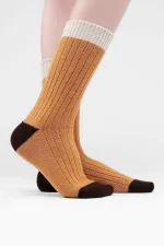 Mısırlı Women's Lambswool Single Socket Socks Saffron