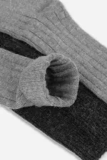 Mısırlı Men's Alpaca Wool 2 Pairs Ankle Socks Grey/Anthracite
