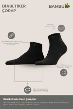 Unisex Bambu Diyabetik Sneaker Çorap Antrasit
