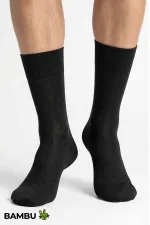 Chaussettes fines en bambou pour homme, motif losanges, lot de 6 paires, noires