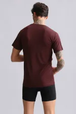Mısırlı Modal By TENCEL HERCULES Slim Fit Bisiklet Yaka Fanila / T-Shirt Bordo