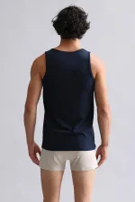 Mısırlı ORGANIC Cotton HERCULES Slim Fit Basic Tank Top Navy Blue