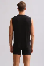 Mısırlı BAMBU ZEUS LUXURY Regular Fit V Yaka Sporcu Atlet / T-Shirt Siyah