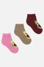 Chaussettes courtes unisexes en coton égyptien, 3 paires, motif avocat, pour enfants