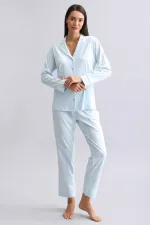 Mısırlı Women's 100% Cotton Pajama Set Baby Blue
