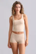 Mısırlı Modal By TENCEL U HELEN Kalın Askılı Crop / T-Shirt Ten