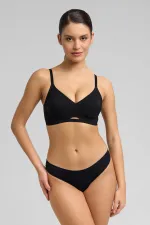 Kadın Petek Desen Hayalet Sütyen Siyah