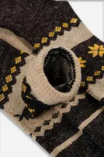 Mısırlı Erkek Alpaka Yünü Kışlık 2 Çift Soket Çorap Bej/Kahverengi