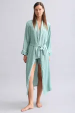 Mısırlı Women's Bamboo Robe, Light Green