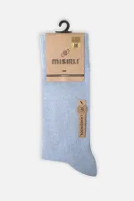 Mısırlı Erkek Koyun Yünü Tekli Soket Çorap Mavi