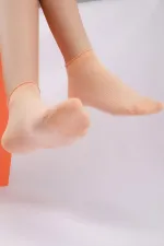 Mısırlı Kadın Bambu Tekli Yazlık Sneaker Çorap Somon