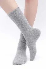Chaussettes égyptiennes en laine de mouton, maille simple, gris clair