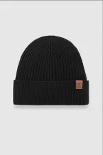 Ensemble écharpe et bonnet unisexe en laine égyptienne - Roseluis Noir