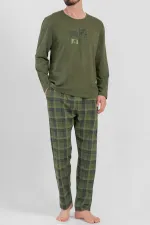 Mısırlı Erkek Pamuklu Uzun Kollu Pijama Takımı Haki Mısırlı Erkek Pamuklu Uzun Kollu Pijama Takımı Haki