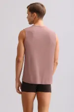 ZEUS LUXURY Regular Fit Crew Neck Athletic Tank Top/T-Shirt from Egypt, Lavender (Organic Cotton)