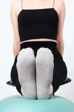 Mısırlı Kadın Kaydırmaz 2 Çift Pilates Ve Yoga Çorabı Gri