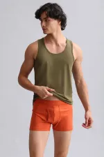 Mısırlı BAMBOO HERCULES Slim Fit Basic Tank Top Dark Khaki