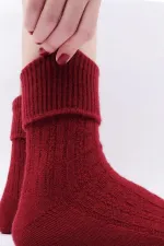 Chaussettes simples incurvées en laine de mouton rouge pour femmes égyptiennes