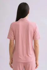 Mısırlı Women's Bamboo Short-Sleeve Shirt Dusty Pink