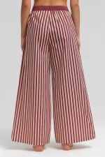 Women's Cotton Poplin Pleated Trousers Burgundy-Pink