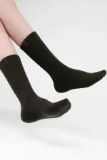 Mısırlı Kadın Kuzu Yünü Tekli Soket Çorap Haki