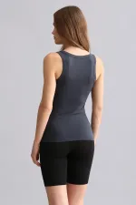 T-shirt/débardeur long à bretelles épaisses en modal égyptien TENCEL U HELEN, anthracite