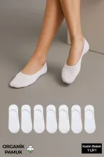 Organic Cotton Women's Boxed Set of 7 Pairs Ballet Socks White