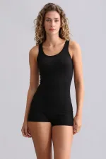 Mısırlı Modal By TENCEL SALLIE Kalın Askılı Atlet / T-Shirt Siyah