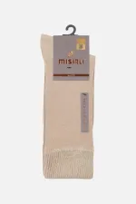 Mısırlı Erkek Modal Tekli DİABETİKER Lastiksiz Uzun Soket Çorap Bej