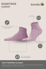 Chaussettes unisexes en bambou pour diabétiques, couleur lavande