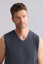 Mısırlı BAMBU ZEUS Regular Fit V Yaka Sporcu Atlet / T-Shirt Antrasit