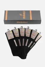 Mısırlı Erkek Merserize Kutulu 6 Çift Uzun Çorap Siyah