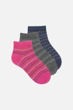 Mısırlı Unisex Cotton 3 Pairs Baby and Toddler Bootie Socks Multicolored