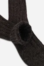 Mısırlı Unisex 5 Kat Alpaka Yünü Kışlık Tekli Soket Çorap Kahverengi
