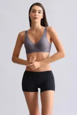 Mısırlı Lazer Kesim Yüksek Bel Görünmez Şort Külot Siyah