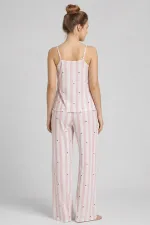 Ensemble pyjama rayé en coton rose pour femme, style égyptien Ensemble pyjama rayé en coton rose pour femme, style égyptien