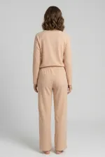 Kadın Gofre Kumaş Pijama Takım AÇIK SARI