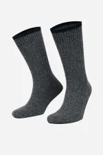 Mısırlı Erkek Kuzu Yünü (Lambswool) Tekli Soket Çorap Füme