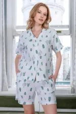 Ensemble short et manches courtes en mousseline égyptienne blanche