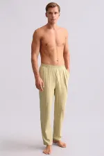 Pantalon droit en bambou pour homme, vert sauge, style égyptien
