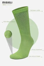 Chaussettes pour homme à douille unique argentée 10 % vertes