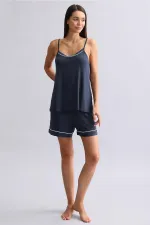 Mısırlı Kadın Modal Şort Gece Mavisi