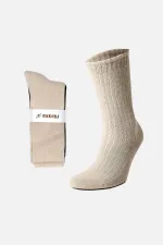 Chaussettes courtes en cachemire égyptien pour homme, 2 paires, noir/beige