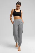 Mısırlı Kadın Kaşkorse Jogger Pantolon Gri Melanj