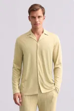 Chemise égyptienne à manches longues en bambou, vert sauge