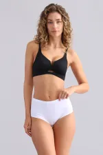 Mısırlı Laser Cut Mid-Waist Hipster Panties White