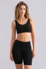 Kadın Modal By TENCEL MEGAN Crop Siyah