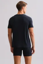 Mısırlı BAMBU ZEUS LUXURY Regular Fit V Yaka Fanila / T-Shirt Lacivert